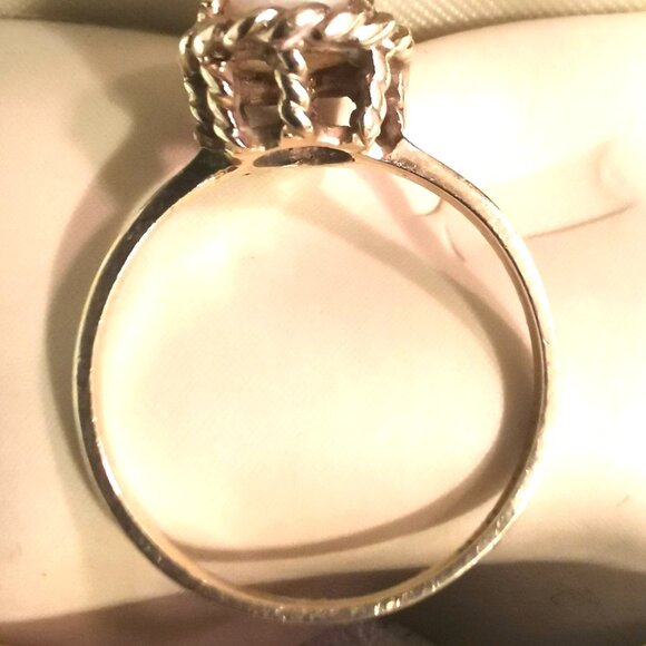 Fire Opal 10k Gold Women's Small Size 3 Ring Vintage 1980s - Picture 9 of 10